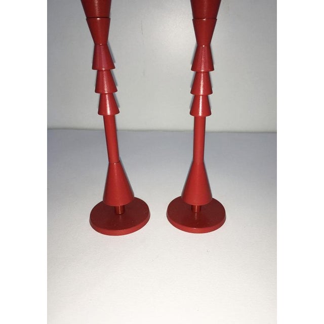 Red Bronze Sculpture Candleholders by Ugo La Pietra, Italy, 1974, Set of 2 For Sale - Image 3 of 18