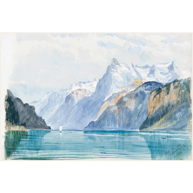 Bay of Uri, Brunnen, Switzerland by John Singer Sargent, Vintage Art Print, 12" X 8" For Sale