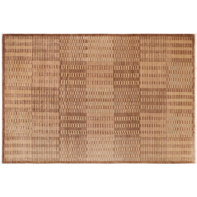 Contemporary Gabbeh Brown/Green Wool Rug - 9'11'' X 13'7'' For Sale - Image 9 of 10