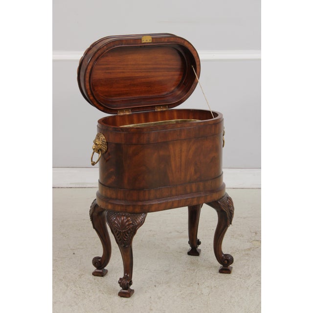 Wood Maitland Smith Mahogany Lidded Wine Cooler For Sale - Image 7 of 16