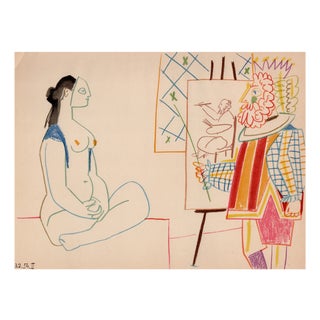 Pablo Picasso, The King and the Masked Woman, Nude, Lithograph, 1954 For Sale