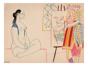 Pablo Picasso, The King and the Masked Woman, Nude, Lithograph, 1954