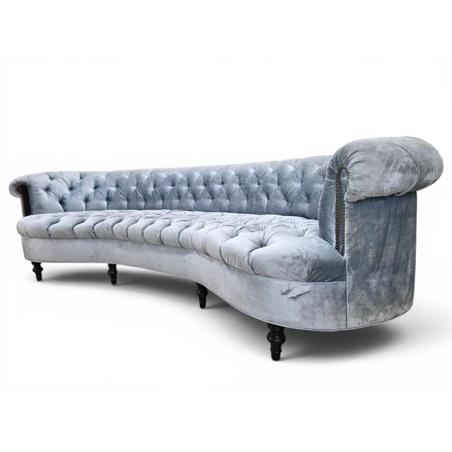 Contemporary Rebecca Mirrored Tufted Sofa For Sale - Image 3 of 11