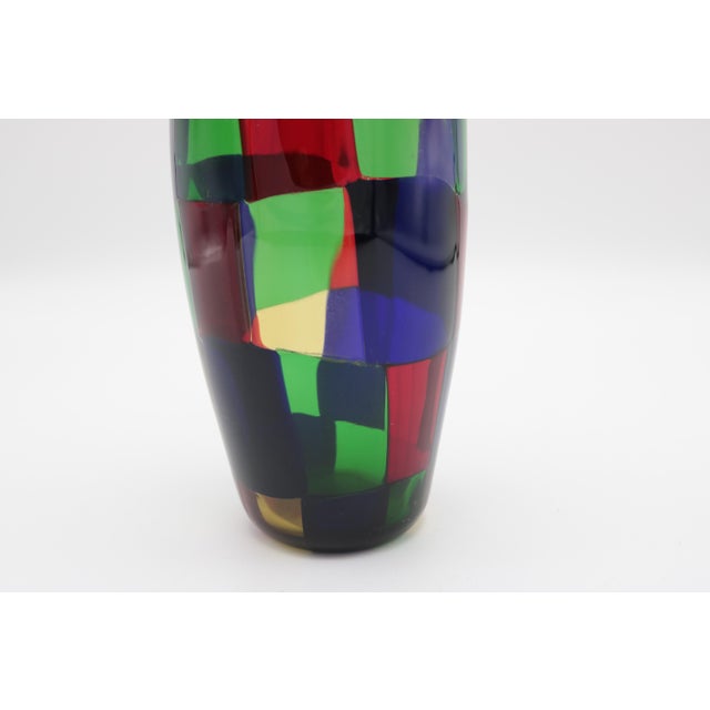 Green 1980s "Pezzato" Vase by Fulvio Bianconi for Venini For Sale - Image 8 of 8