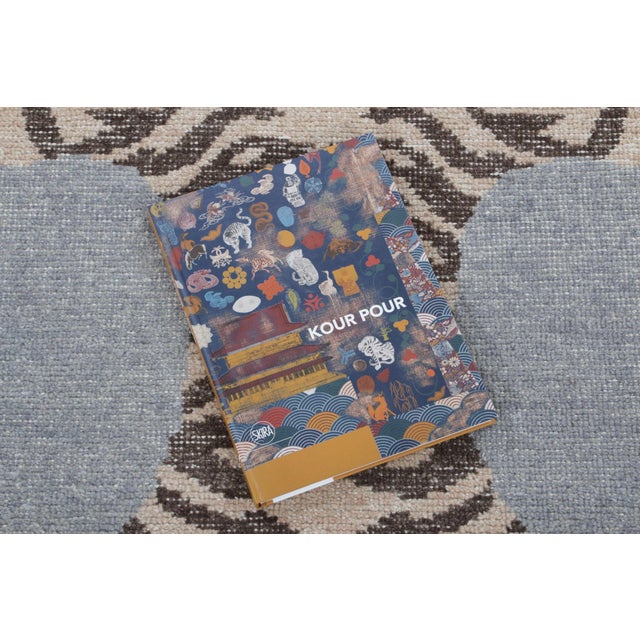 Beige Rug & Kilim’s Distressed Tiger Runner Rug in Blue With Beige and Brown Pictorial For Sale - Image 8 of 8