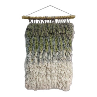 Blue Woven Boho Wall Hanging For Sale