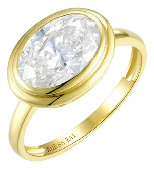 Kai Bella East-West Oval 2.00 CTW Lab Grown Diamond Ring in 14k Solid Gold (All Sizes Available)