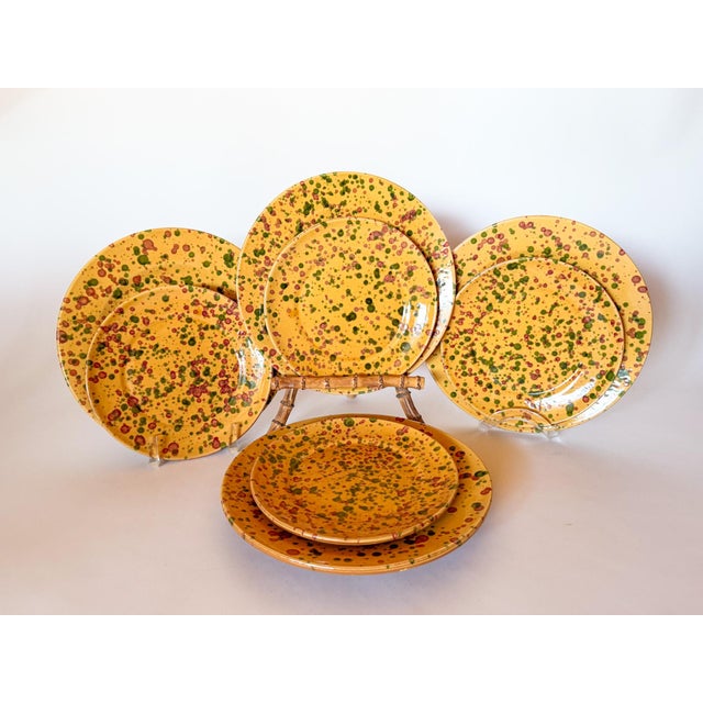 Vintage Splatterware Dinner and Salad Plates, Made in Italy for Neiman Marcus For Sale - Image 9 of 10