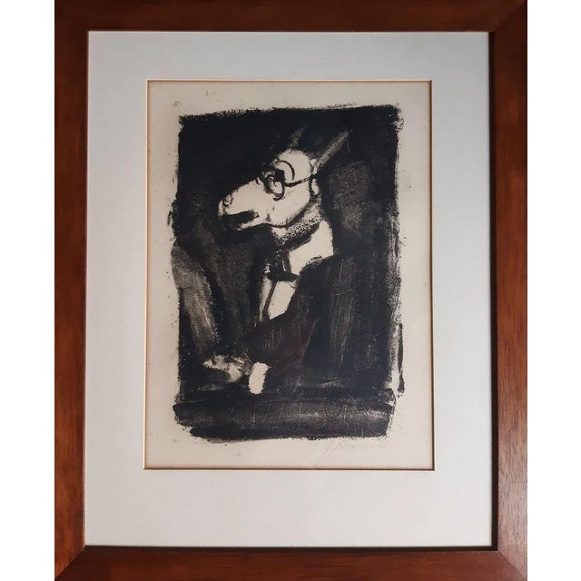 L’Ane is an original lithograph, realized by Georges Rouault in 1927, hand signed, Ambroise Vollard's stamp, trial proof...