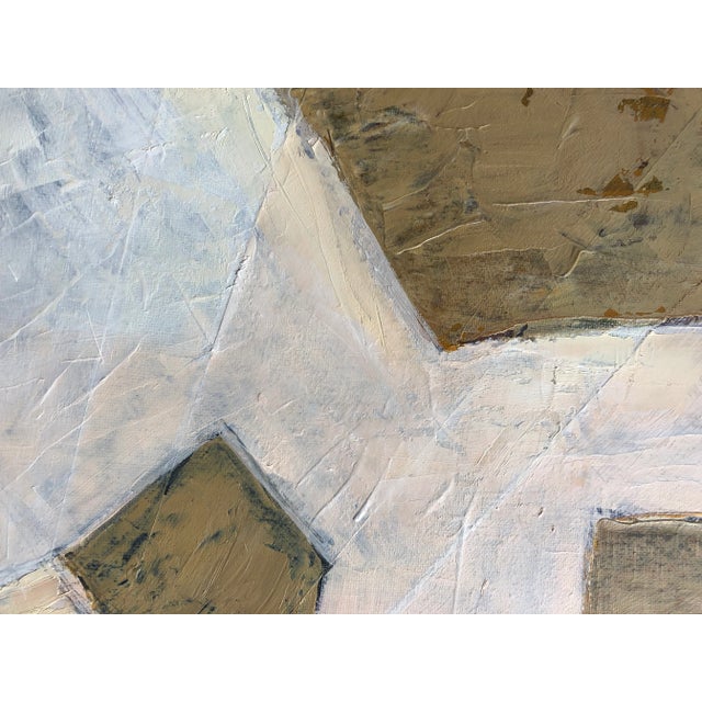 2020s Contemporary Original Oil on Canvas Textured Abstract Painting by CL Auker “Abstract in Beige and White” For Sale - Image 5 of 10