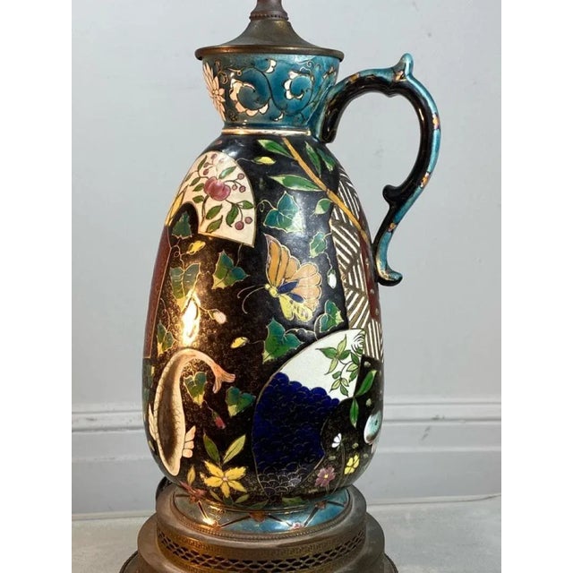 Asian Emil Fischer Asian Style Ceramic Lamp For Sale - Image 3 of 10