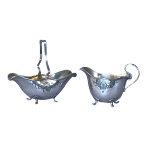 Early 1900s Pairpoint Silver Plate Cream & Sugar Set