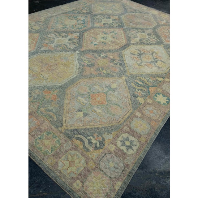 Turkish Turkish Oushak Rug 9'5" x 12'9" #18637 For Sale - Image 3 of 8