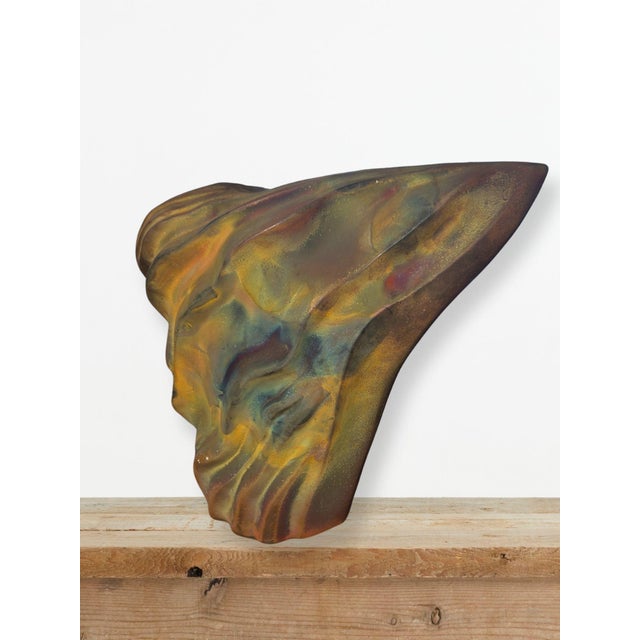 Tony Evans Signed Raku Vase – Large 1980s Sculptural Studio Pottery, Brutalist Ceramic Art For Sale - Image 9 of 11