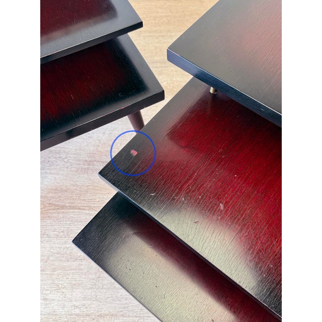 Mid-Century Mahogany Sunburst Bentwood 3-Tier End Tables - A Pair For Sale - Image 12 of 13
