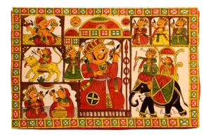 Asian Phad Rajasthan Royal Procession Painting