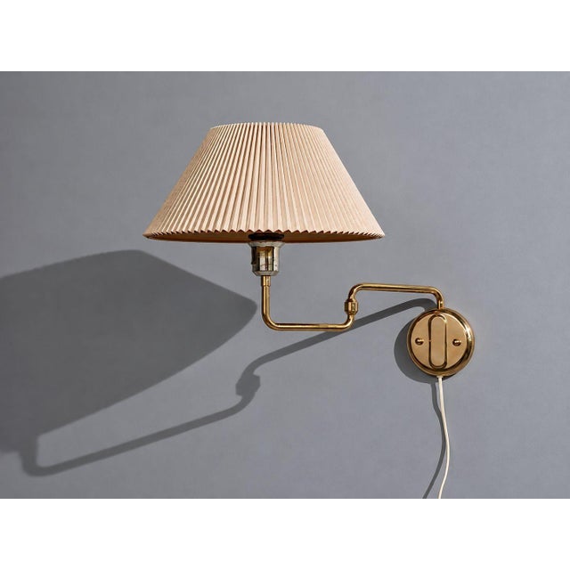 Mid-Century Modern 1970s Mid-Century Modern Raf, Swedish Modern, Articulating Wall Light, Brass For Sale - Image 3 of 14