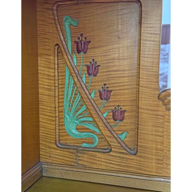 Art Nouveau Vertico Cabinet with Floral Painting, 1910s For Sale - Image 12 of 14