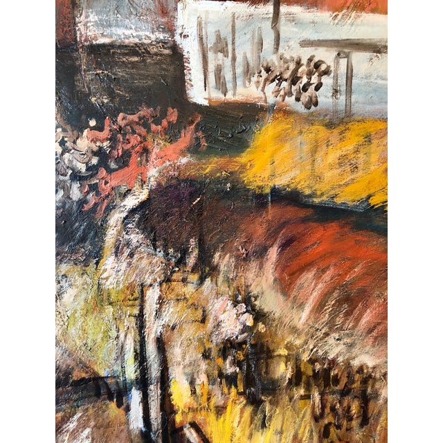 Yonia Fain, Jewish Mexican Avant Garde Fiesta of Guadalupe Expressionist Oil Painting, c.1940's For Sale - Image 9 of 12
