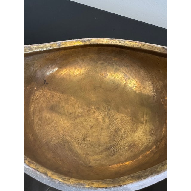 Paper Mache' Brass Boat Bowl For Sale - Image 4 of 7