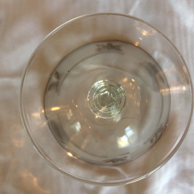 Vintage Libbey Silver Leaf Blown Glass Champagne/Sherbet Glasses Set