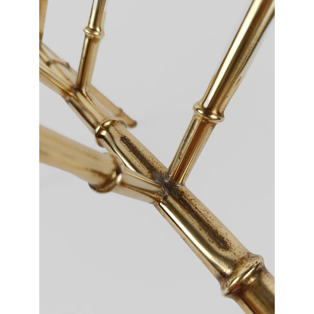 Vintage Gilded Brass & Faux Bamboo Magazine Rack, Italy, 1960s For Sale - Image 10 of 18