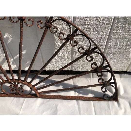 Mid 19th Century Antique Wrought Iron Decorative Transom or Window Guard For Sale In New York - Image 6 of 12