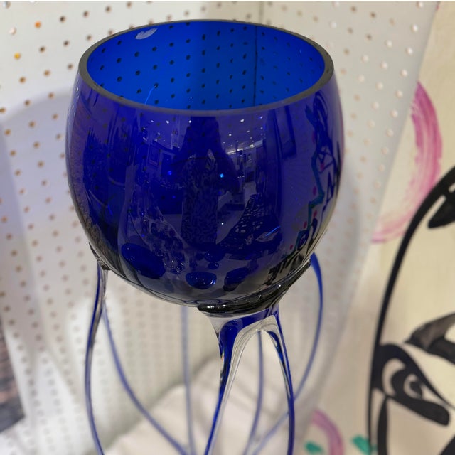 Jellyfish Pedestal Bowl by Jozefina, Krosno Glass, Polish Art Glass 29in Tall Rare Massive floor Pedestal Bowl 29in Tall...