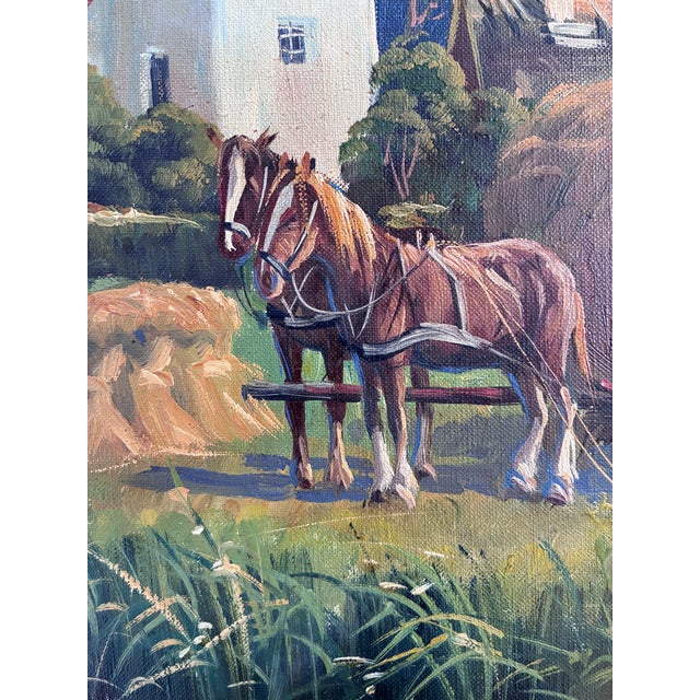 Vintage Original Large Landscape Oil Painting, Signed Countryside Art For Sale - Image 6 of 14