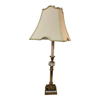 and John Richard Metal and Glass Table Lamp. For Sale