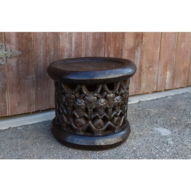 Ebony Antique Tribal Bagongle Ceremonial Stool For Sale - Image 8 of 10