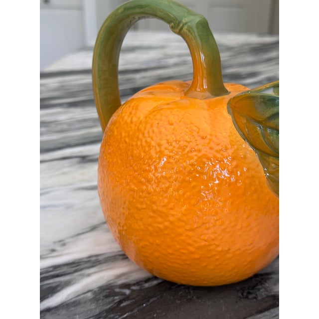 Vintage Majolica Style Citrus Motif Serving Pitcher For Sale - Image 10 of 17