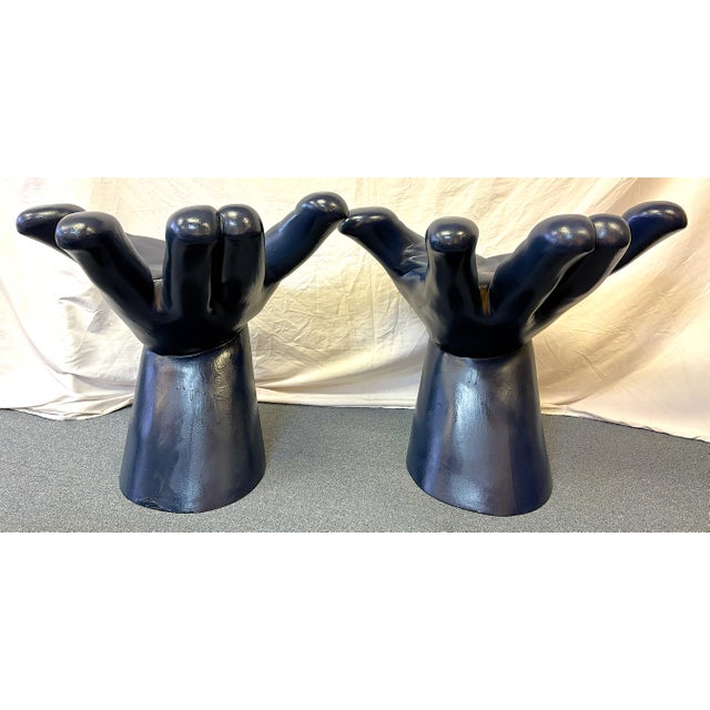 Vintage Mid Century Modern Retro Upturned Palm Hand Chairs- A Pair For Sale - Image 10 of 17