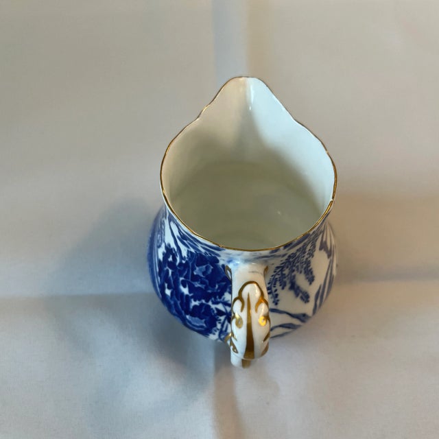 Royal Crown Derby Porcelain Vintage Royal Crown Derby Blue Mikado Small Pitcher For Sale - Image 4 of 6