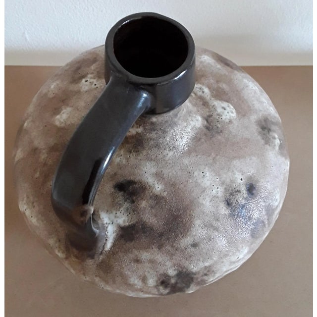 Vintage Beige Brown Ceramic Vase, 1970s For Sale - Image 3 of 5