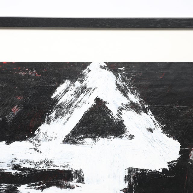 1970s Mid-Century "Dakota Series" B&w Abstract Acrylic on Paper by Harry Bertschmann For Sale - Image 5 of 10