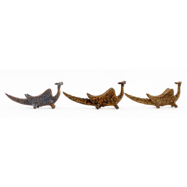 Bronze Louis Mendez Gilt Bronze Dragon Sculptures, 3 For Sale - Image 8 of 9