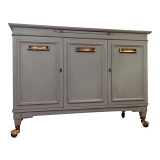 Chalk Painted Solid Wood Bar For Sale