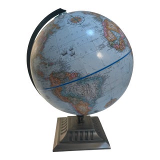 Replogle Globe World Classic Series Raised Relief Square Metal Base Tabletop For Sale