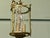 Metal Art Deco Brass and Star Etched Glass Pendant Lantern, 1920 For Sale - Image 7 of 8