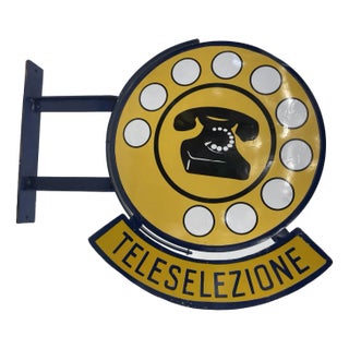 Double-Sided Teleselection Sign in Metal For Sale