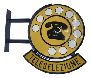 Double-Sided Teleselection Sign in Metal