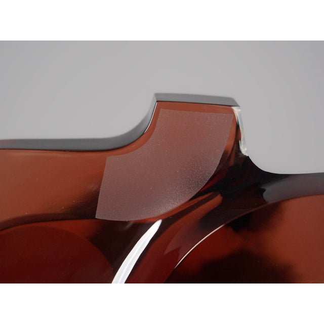 Red Unknown, Abstract Geometric Glass Sculpture, 1980s, Glass For Sale - Image 8 of 9