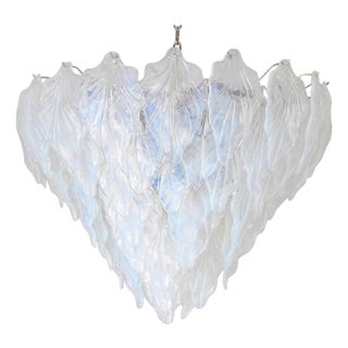 21st Century Murano Opaline Leaves Chandelier by Fabio LTD For Sale