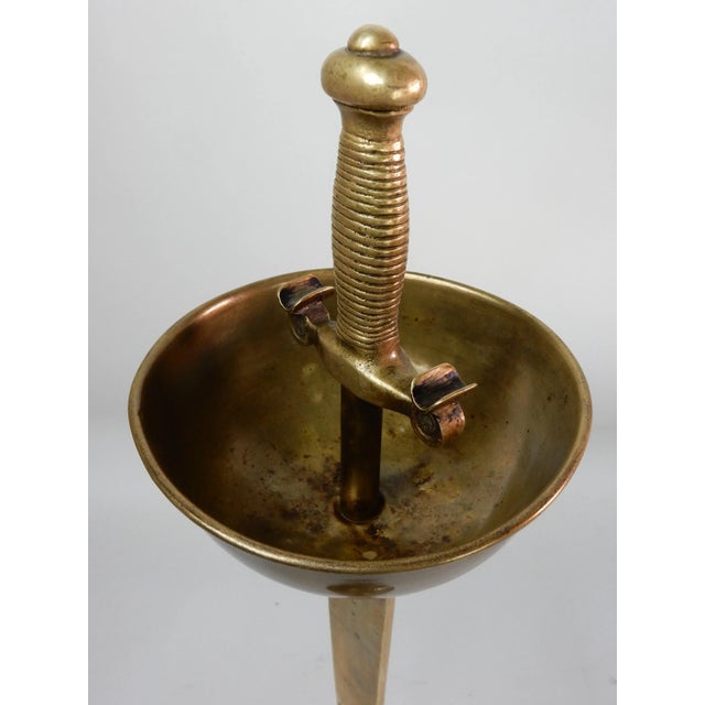 1940's French bronze ashtray stand from a gentleman's lounge. It's construction and aged patina make this a functional...