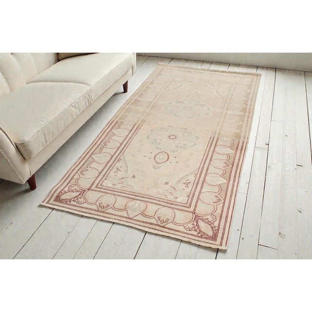 Tan Mid 20th Century Anatolian Tan Colour Wool Carpet For Sale - Image 8 of 11