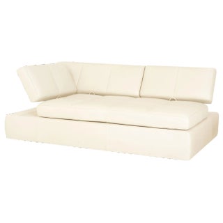 Square Up Leather Two-Seater Sofa from FSM For Sale