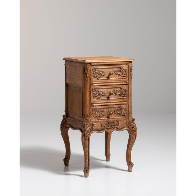 19th Century France Golden Oak Carved Oak Petite Commode For Sale - Image 10 of 11