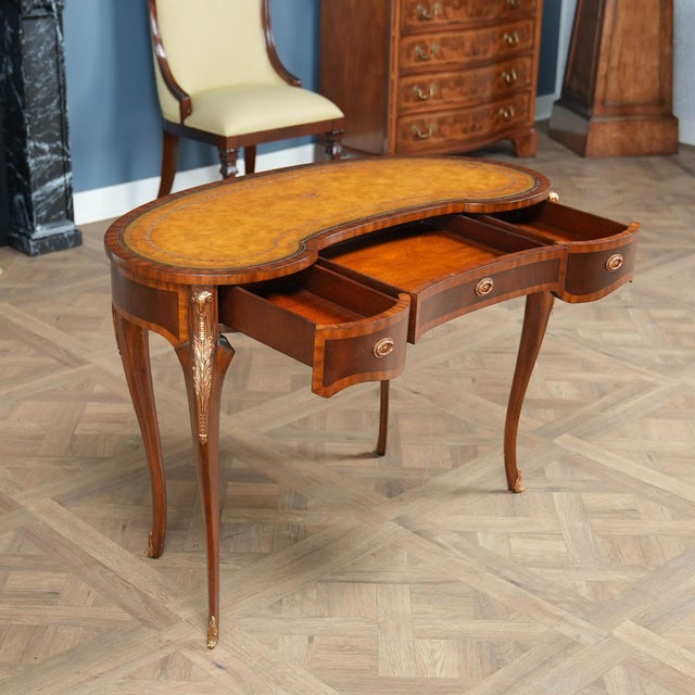Vintage Maitland Smith Kidney Shaped Desk For Sale - Image 10 of 18