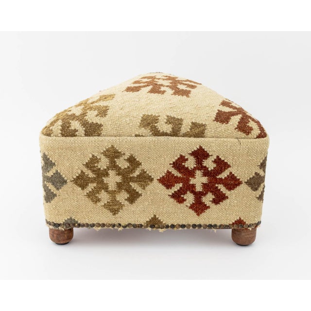 George Smith Style Kilim Upholstered Footstool For Sale In New York - Image 6 of 9